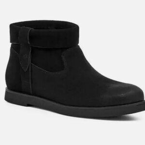 Brand new UGG Women's sz 10 Josefene Cuff Boot Black Suede Zip Pull On Bootie